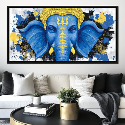Ganesha Golden Majestic Tranquility Canvas Wall Art