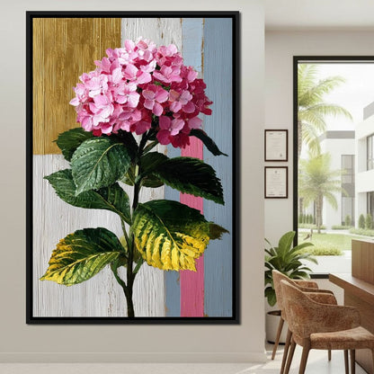 Pink Hydrangea Garden Glow Canvas Wall Art