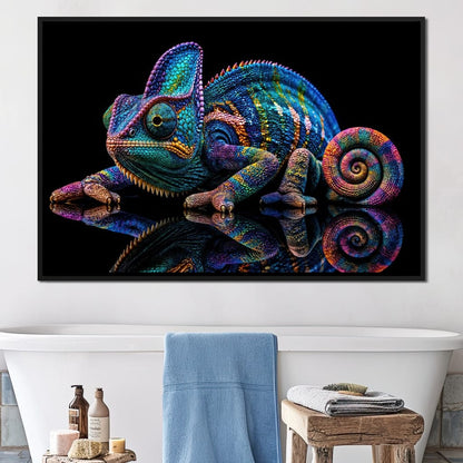 Chromatic Chameleon Canvas Wall Art