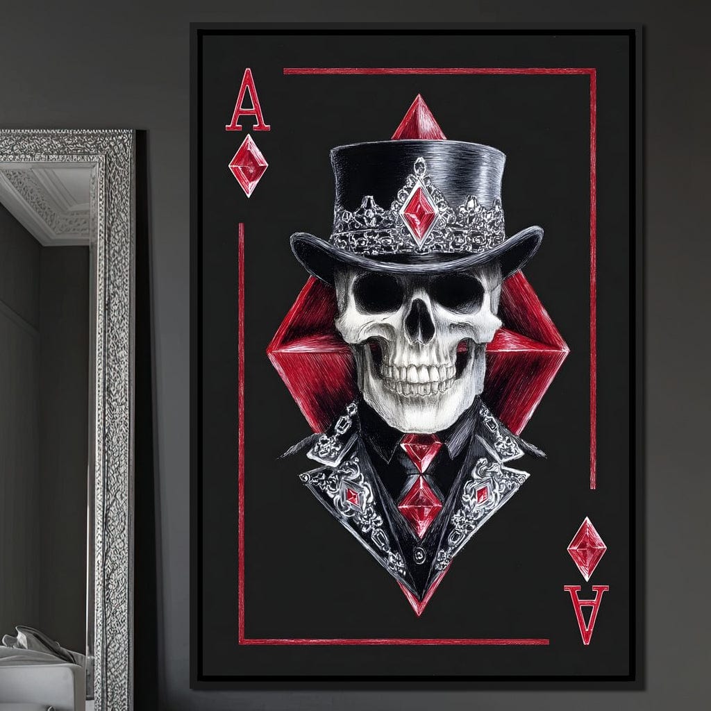 Ace Skeleton High Stakes Elegance Canvas Wall Art