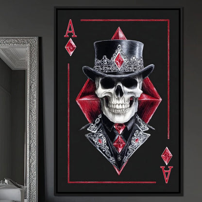 Ace Skeleton High Stakes Elegance Canvas Wall Art