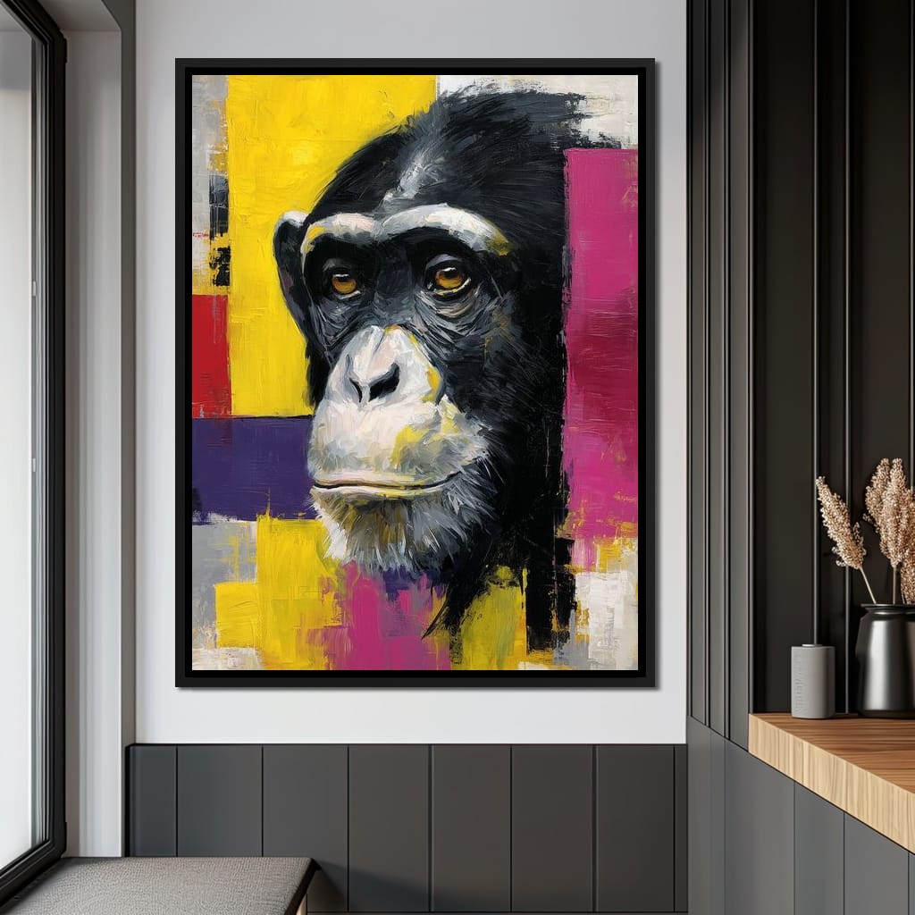 Bold Chimp Portrait Pop Mood Canvas Wall Art