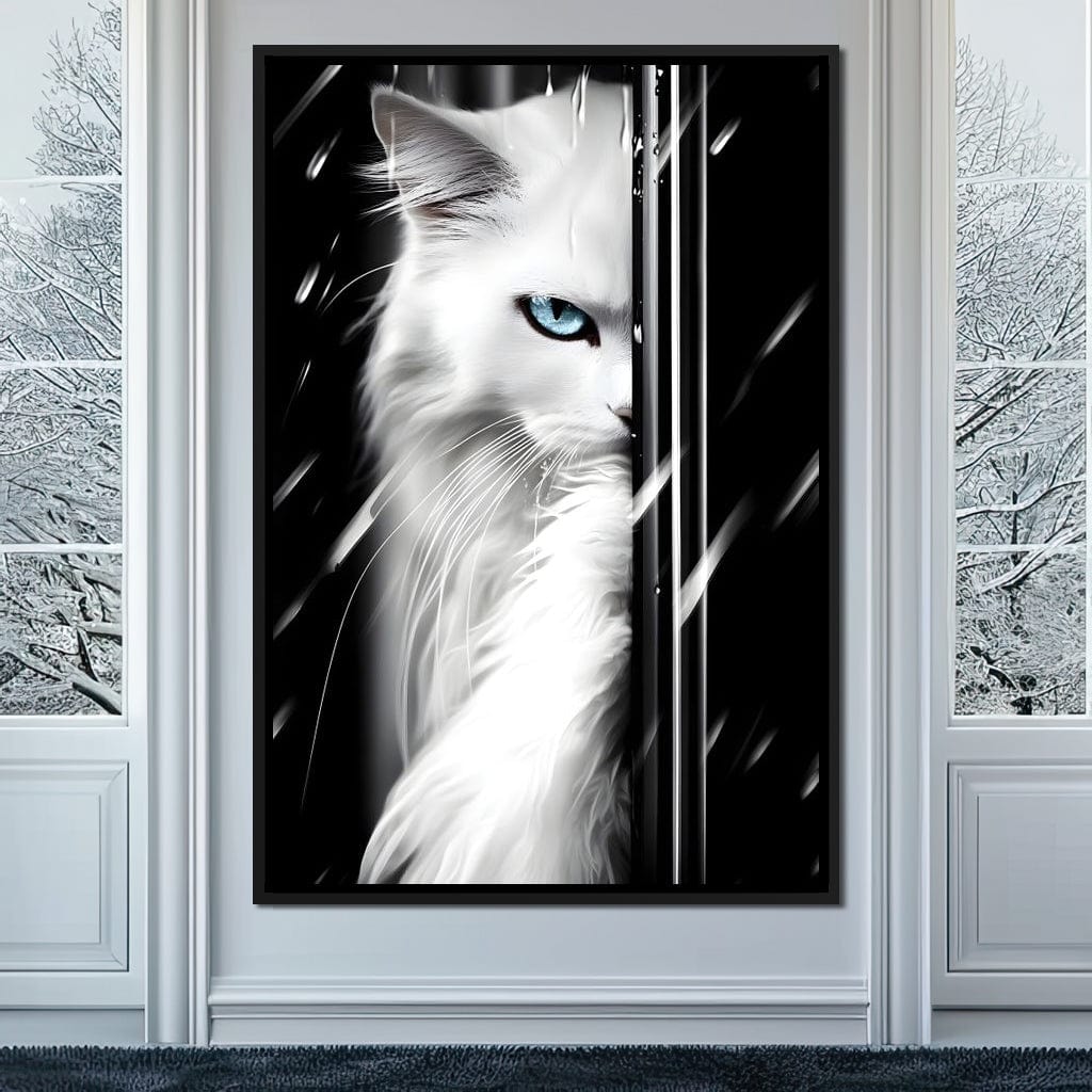 Feline Elegance in Monochrome Canvas Wall Art