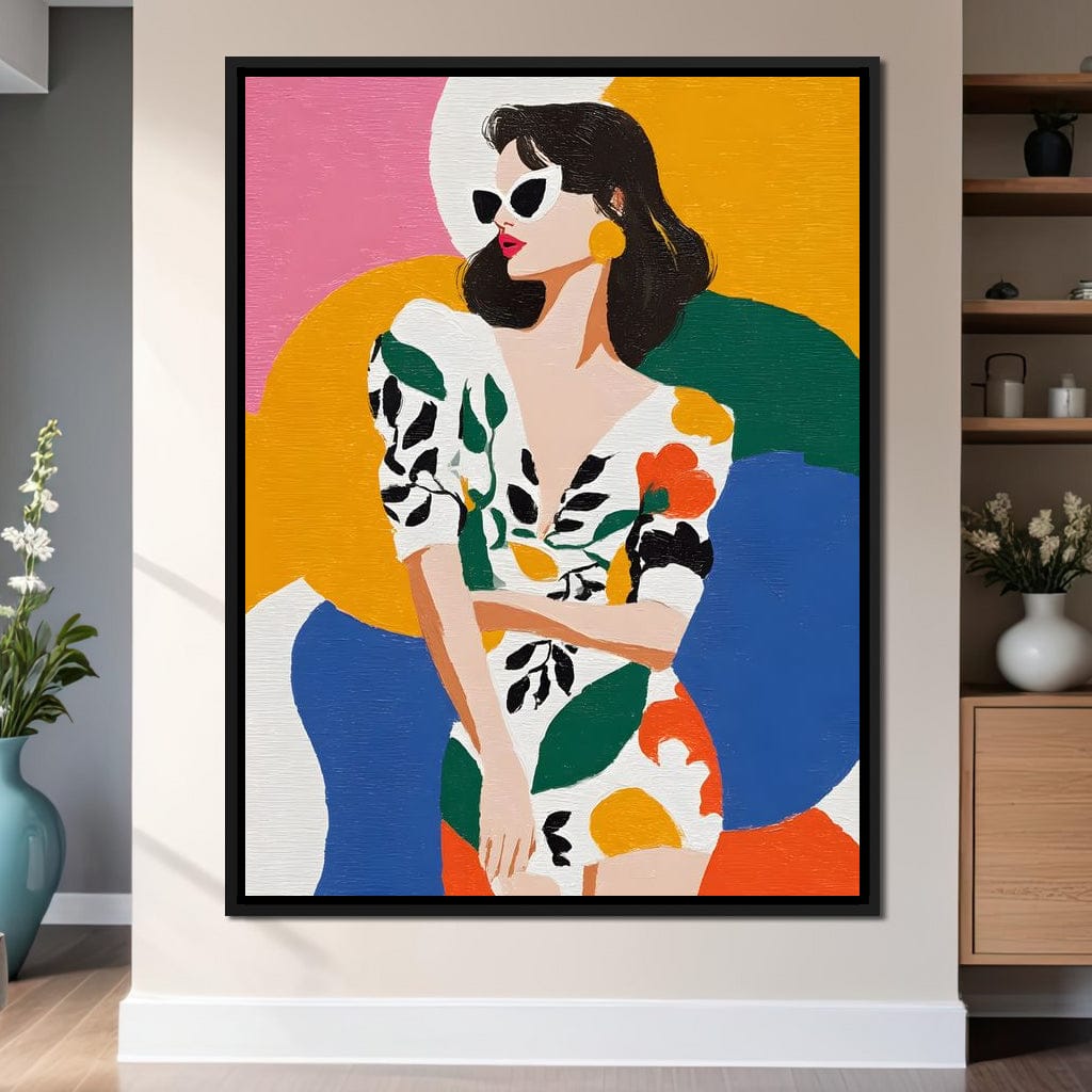 Retro Chic Diva Color Pop Portrait Canvas Wall Art