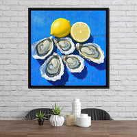 Lemon Kissed Oysters Canvas Wall Art