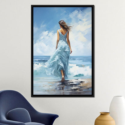 Azure Serenity Stroll Canvas Wall Art