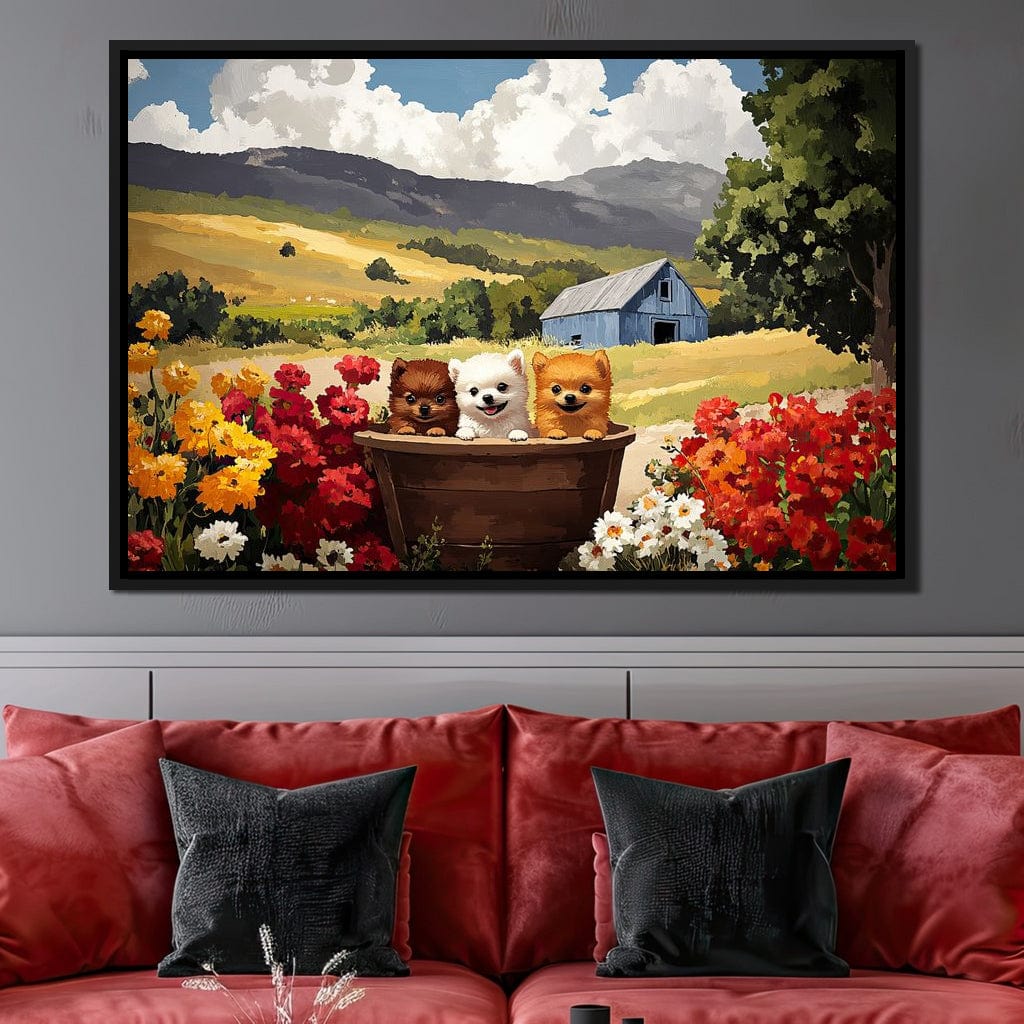Fluffy Trio Canvas Wall Art
