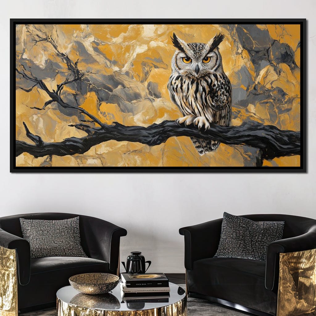 Majestic Owl Essence of Autumn Canvas Wall Art