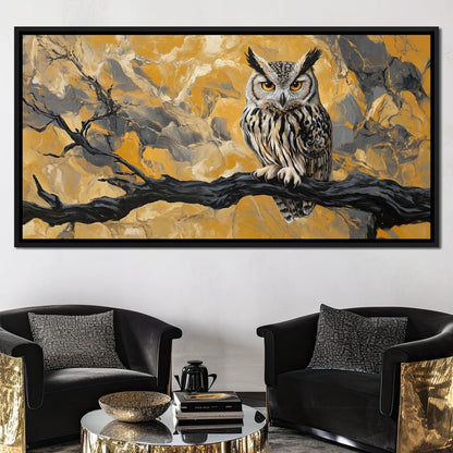 Majestic Owl Essence of Autumn Canvas Wall Art