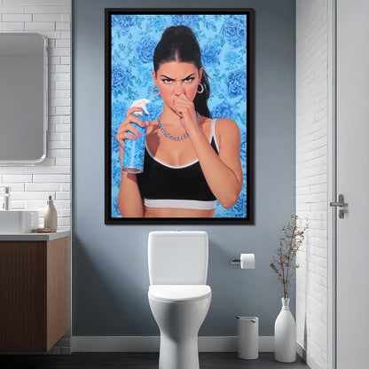 Bathroom Spray Attitude Canvas Wall Art