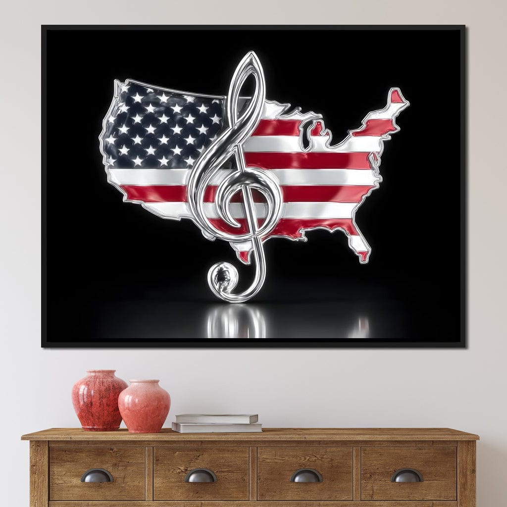 Patriotic Melody Stars Stripes Canvas Wall Art