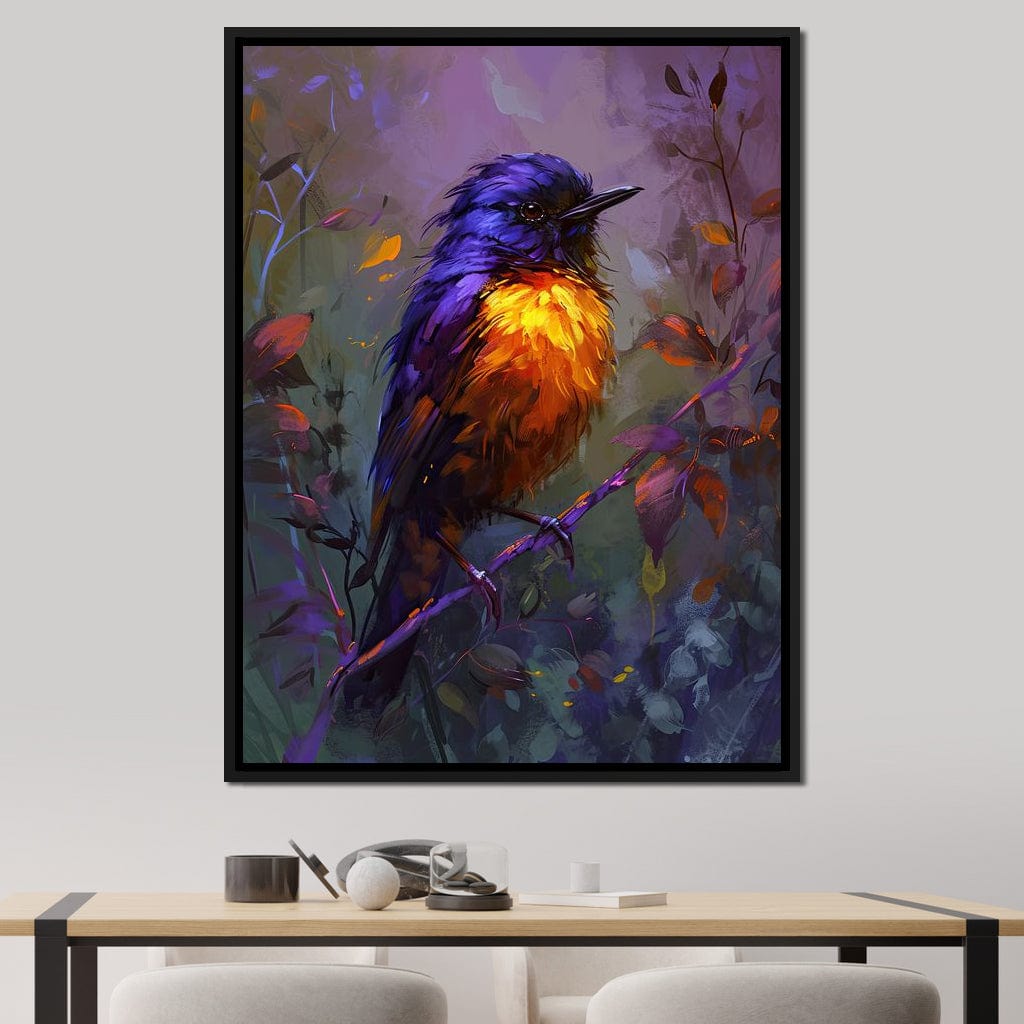 Majestic Twilight Bird Perched Canvas Wall Art