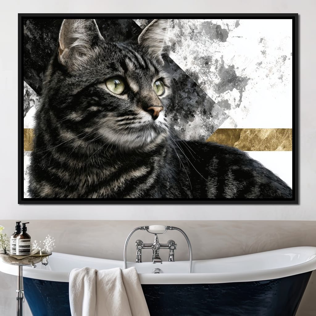 Golden Band Tabby Cat Portrait Canvas Wall Art