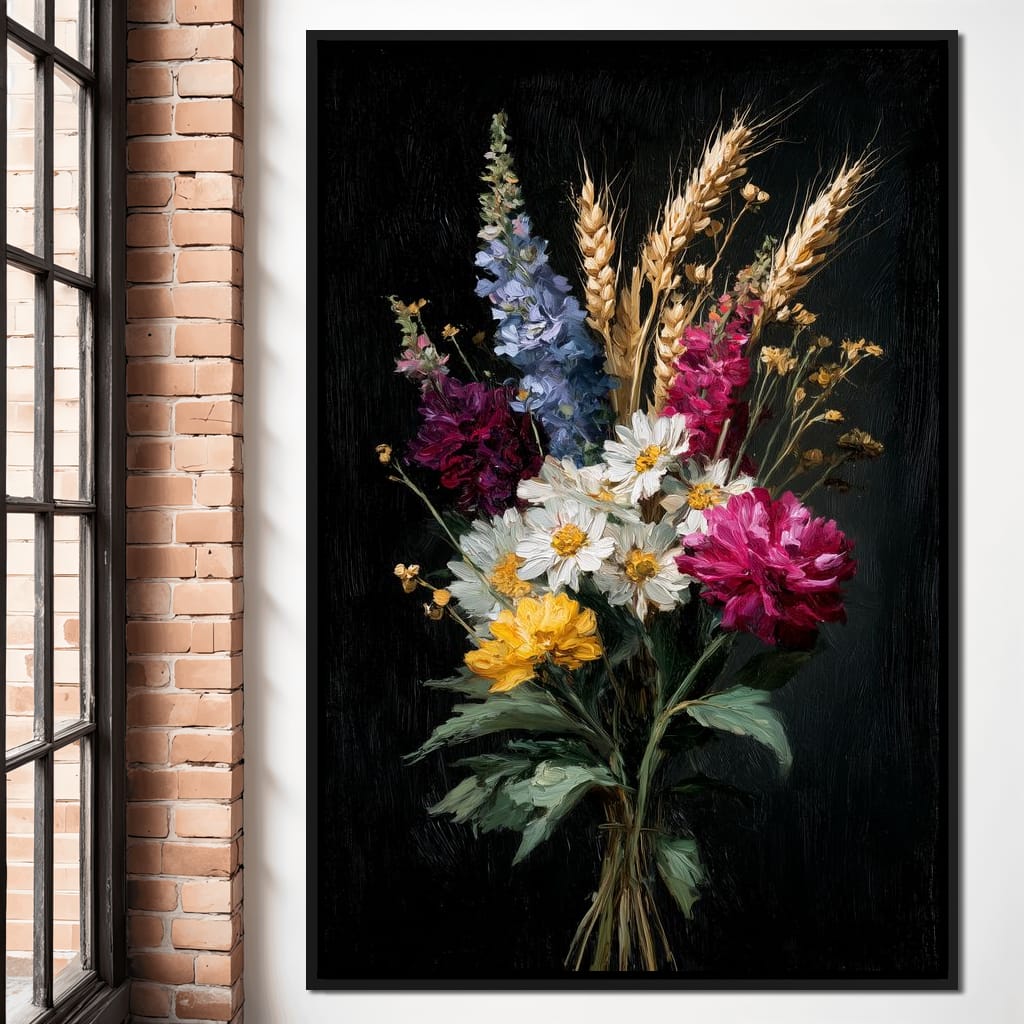 Wildflower Spring Bouquet Canvas Wall Art