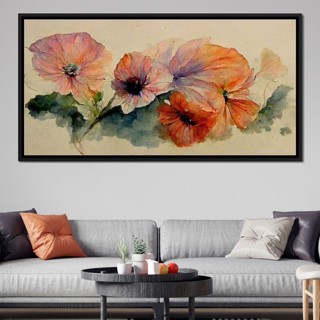 Watercolor Flowers Canvas Wall Art