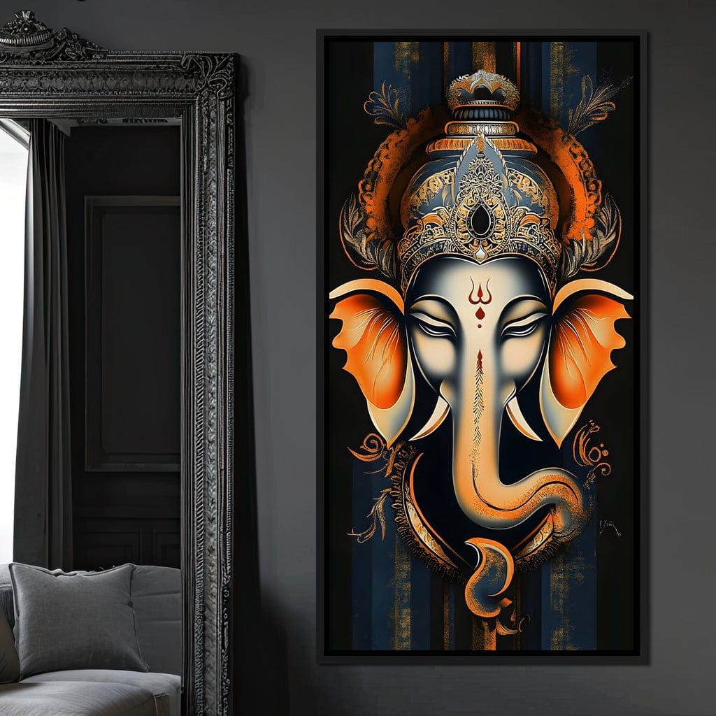 Divine Graceful Ganesha's Blessing Canvas Wall Art