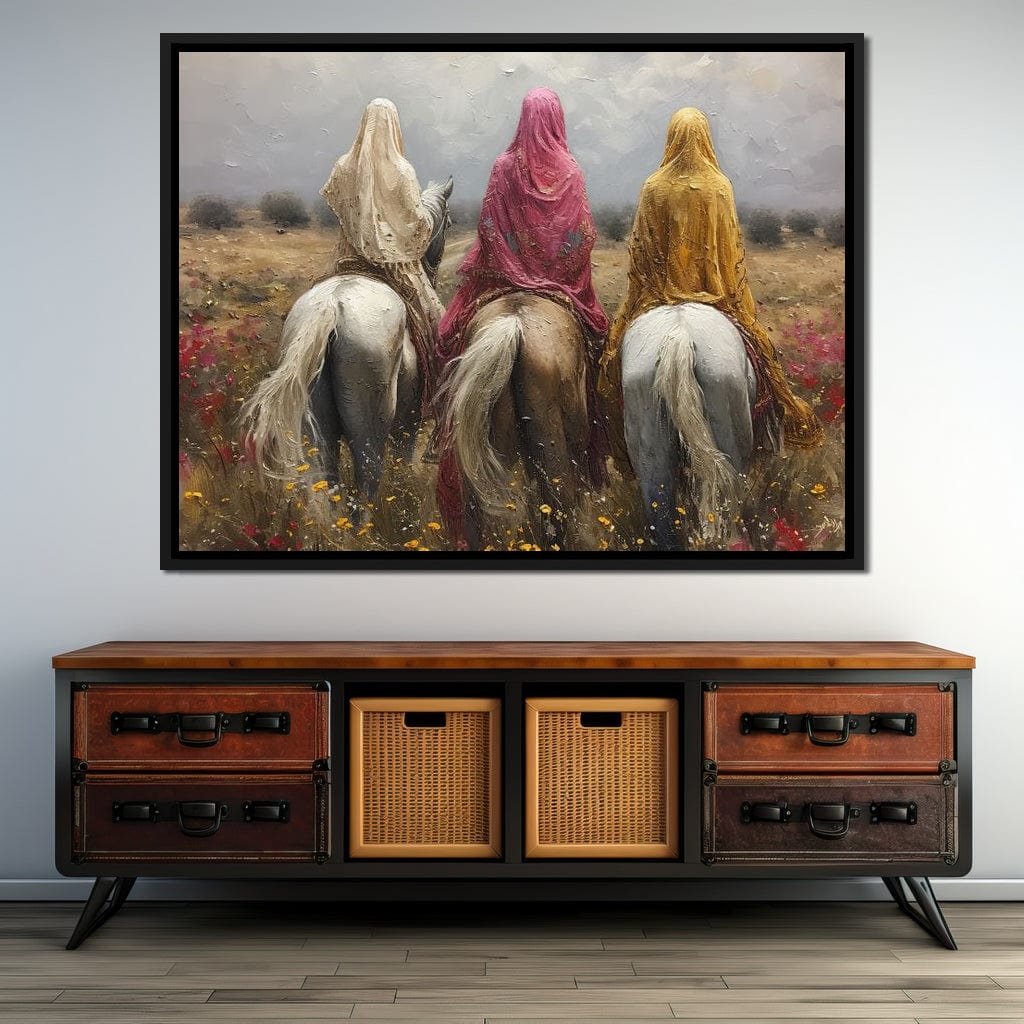 Womens Horse Riding Canvas Wall Art