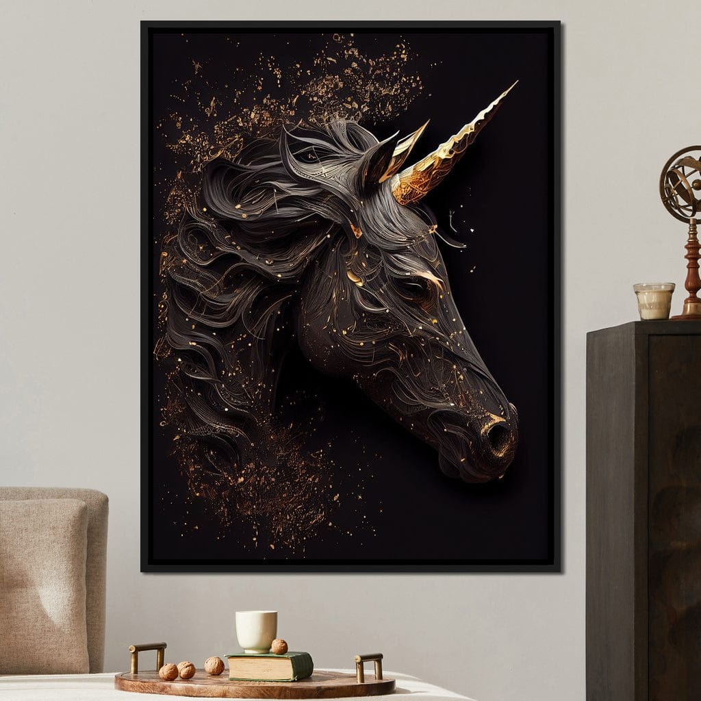 Black Unicorn Canvas Wall Art