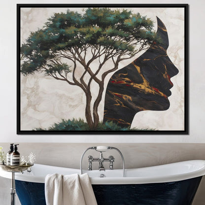Majestic Silhouette Beneath Branches Canvas Wall Art