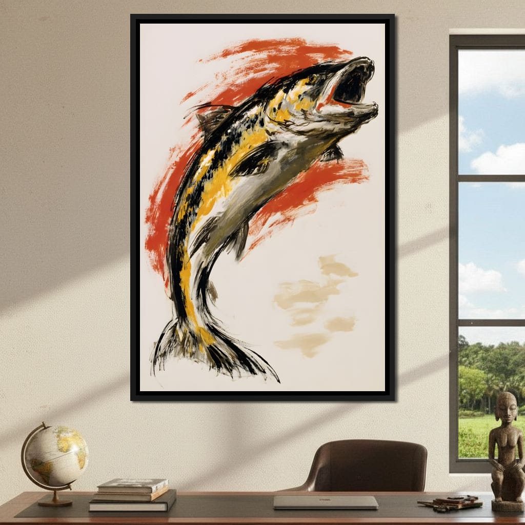 Leaping Through The Vivid Current Canvas Wall Art