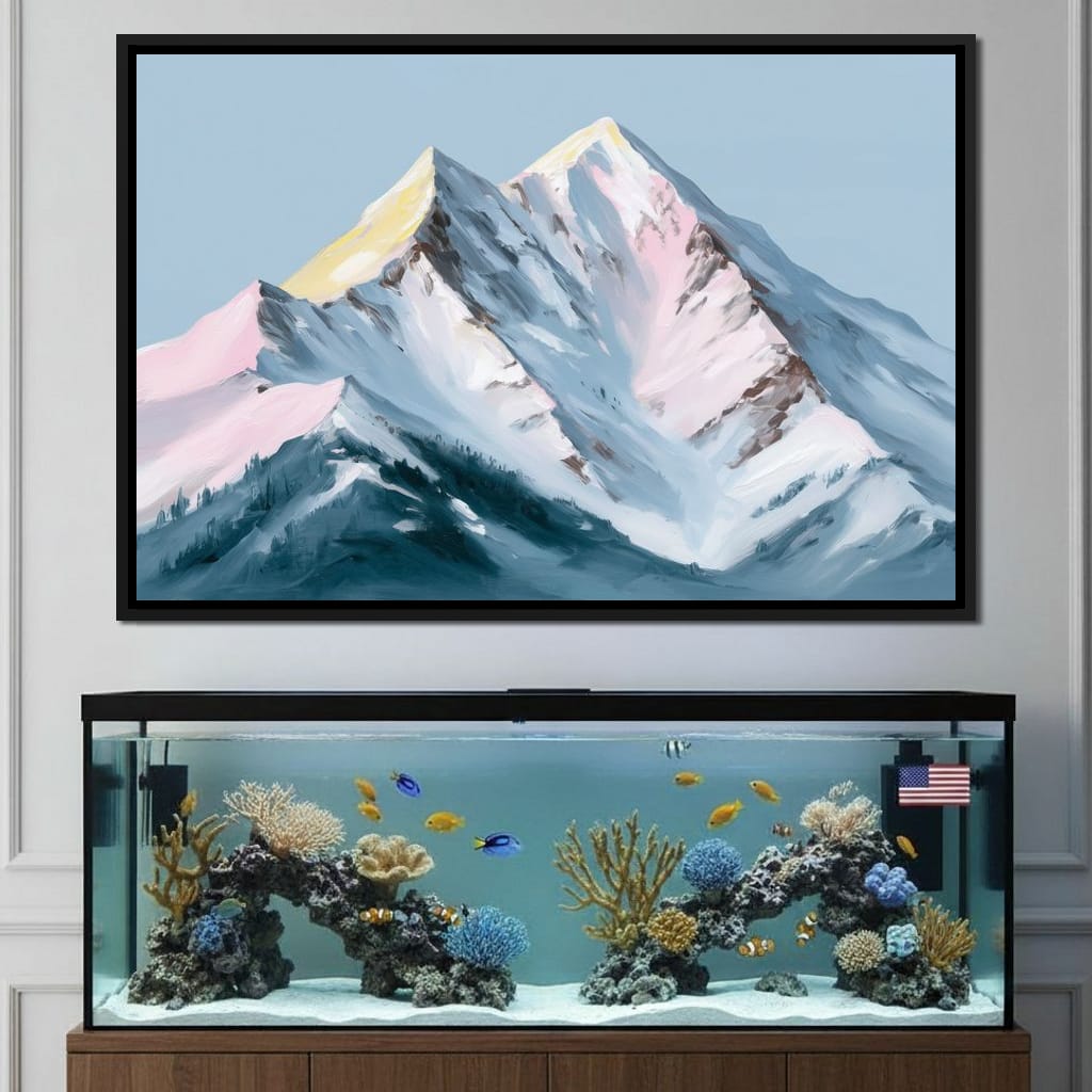 Pastel Alpine Summit Glow Canvas Wall Art