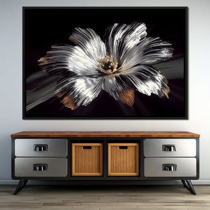 Silver Harvest Petals Radiance Canvas Wall Art