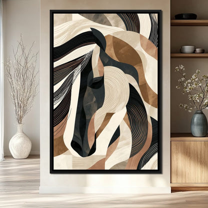 Stallion Earth and Shadow Canvas Wall Art