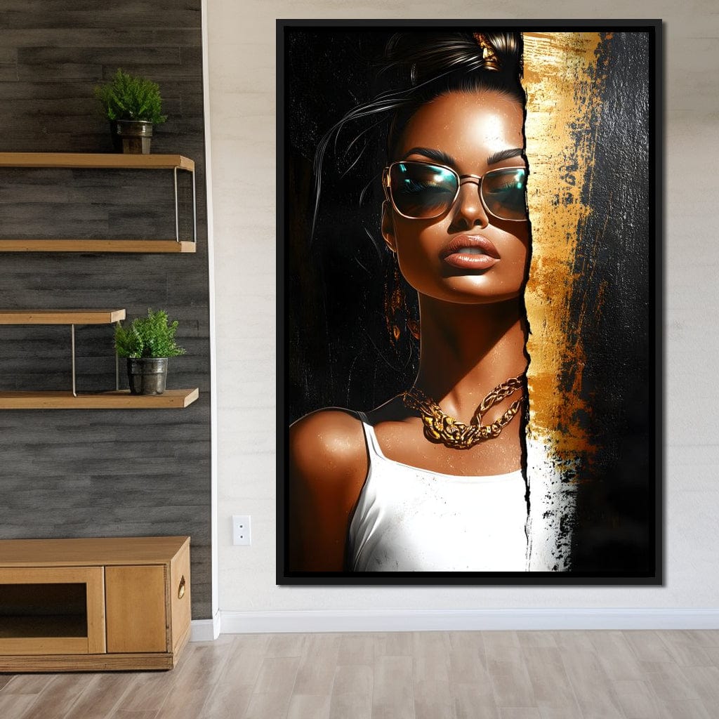 Golden Radiance Encounter Canvas Wall Art