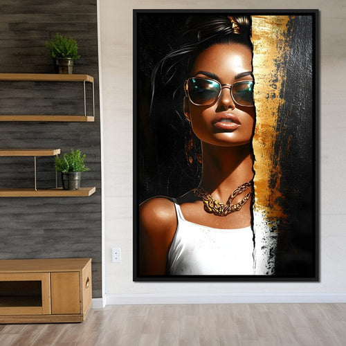 Golden Radiance Encounter Canvas Wall Art