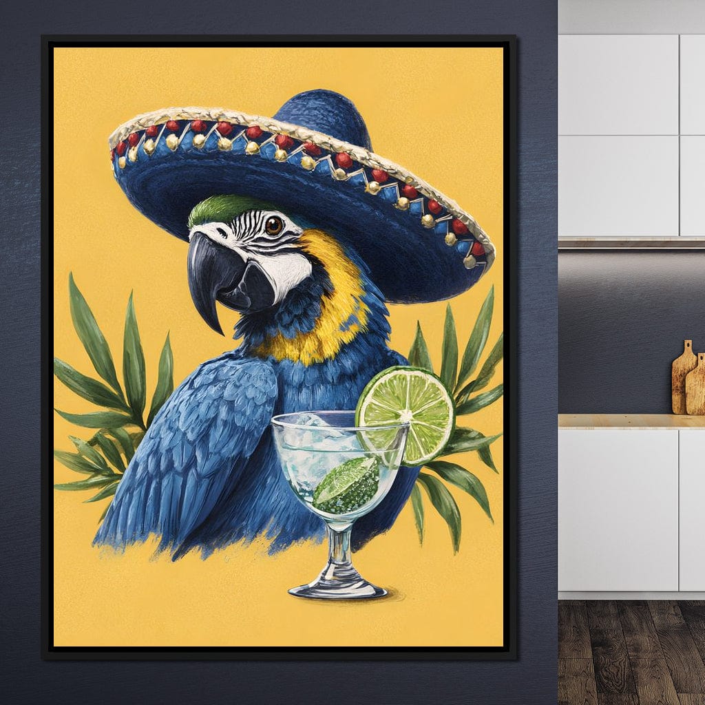 Parrot Margarita Fiesta Tropical Canvas Wall Art