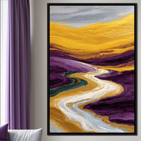 Golden River Through Violet Dunes Canvas Wall Art