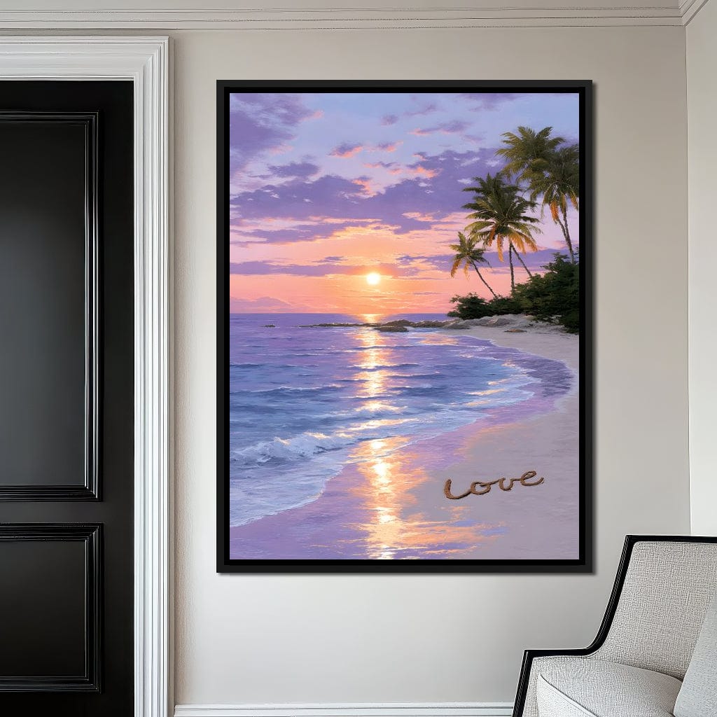 Tropical Dusk Serenity Love Canvas Wall Art