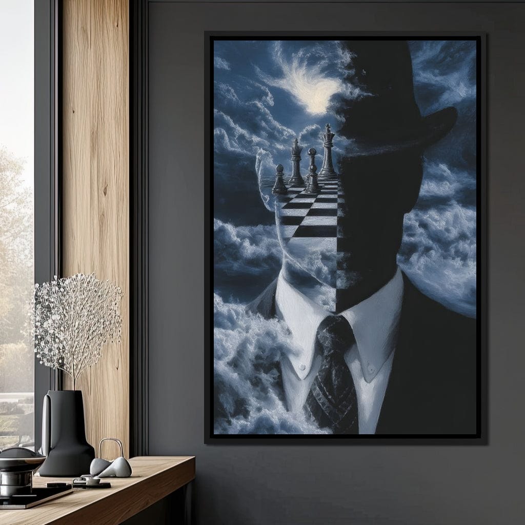 Surreal Chessboard Mind Horizon Canvas Wall Art