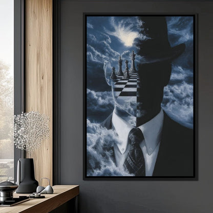 Surreal Chessboard Mind Horizon Canvas Wall Art