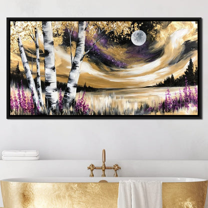 Golden Solstice Over The Purple Wilds Canvas Wall Art