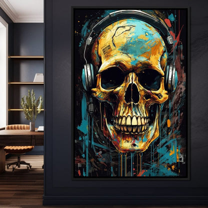Technopunk Skull 2 Canvas Wall Art