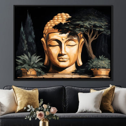 Tranquil Buddha Garden Essence Canvas Wall Art