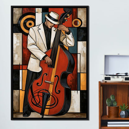 Cool Jazz Rhythm And The Upright Bass Canvas Wall Art