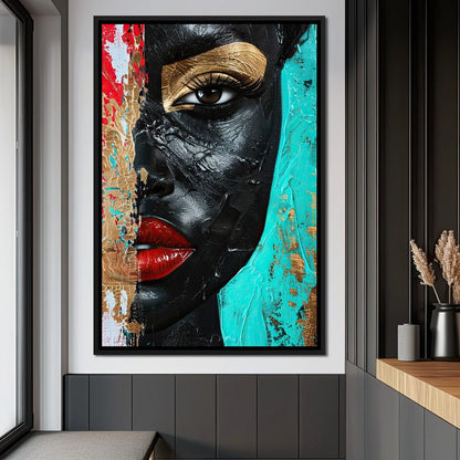 Golden Gaze of Mystery Canvas Wall Art