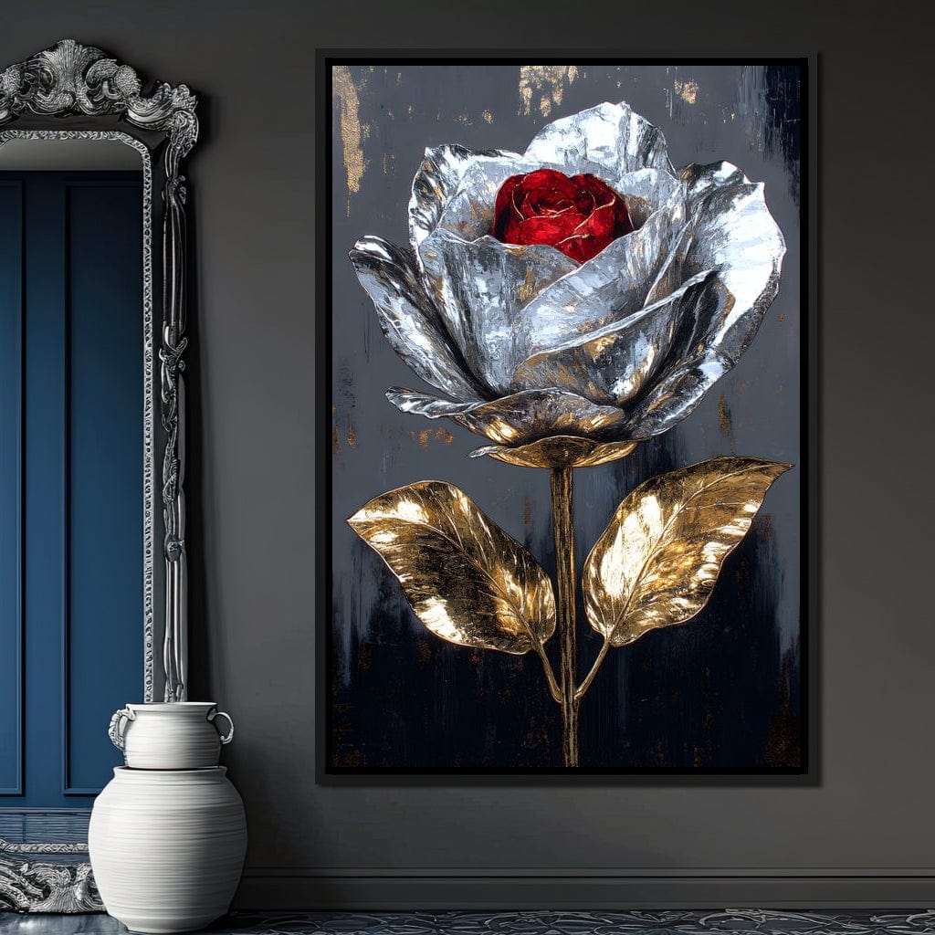 Gilded Petal Enchantment Canvas Wall Art