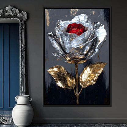 Gilded Petal Enchantment Canvas Wall Art