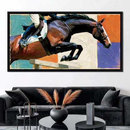 Leaping Over The Painted Square Canvas Wall Art