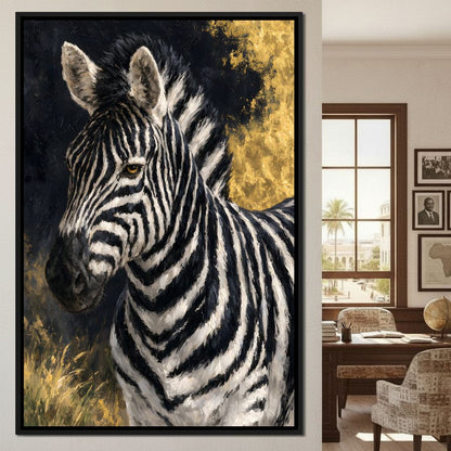 Golden Stripes of the Midnight Plains Canvas Wall Art