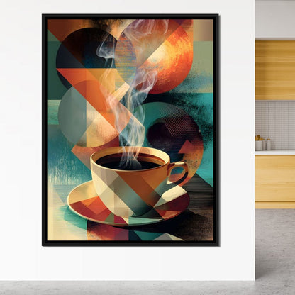 Geometric Morning Steam Ritual Canvas Wall Art