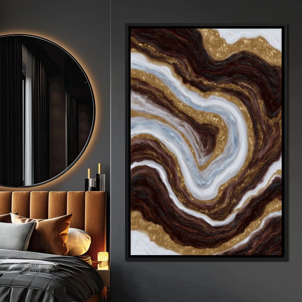 Gilded Marble River Flow Canvas Wall Art