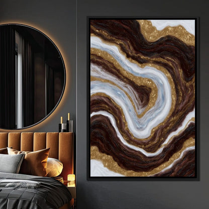 Gilded Marble River Flow Canvas Wall Art