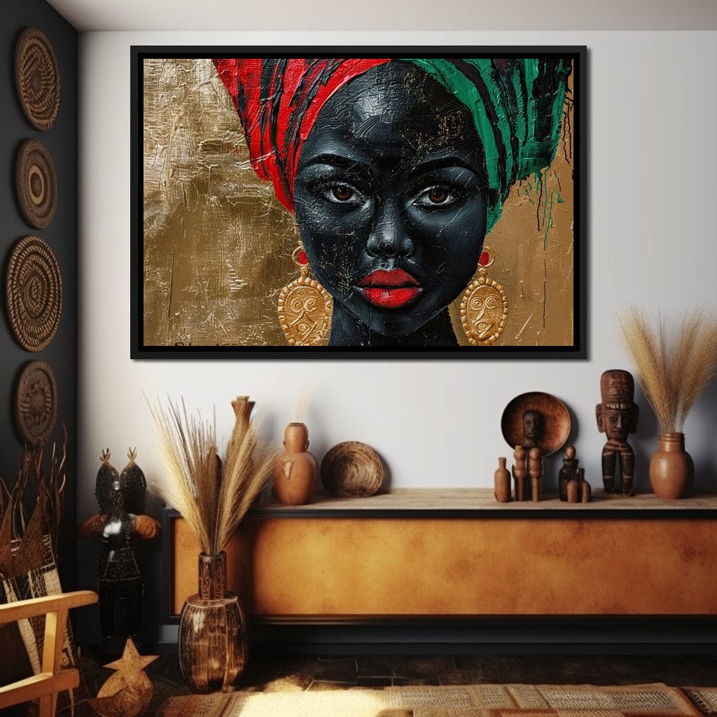 Nubian Grace in Gold Essence Canvas Wall Art