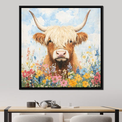 Highland Bloom Encounter Canvas Wall Art