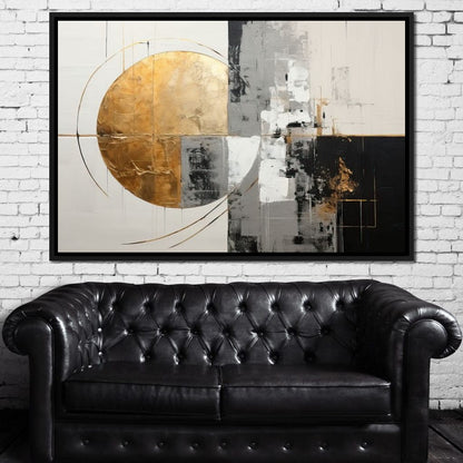 Golden Geometric Serenity Canvas Wall Art