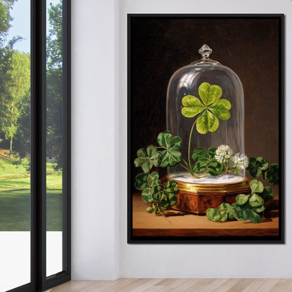 Lucky Clover Glass Dome Canvas Wall Art